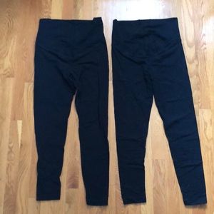 Two pairs of black Old Navy MATERNITY leggings, size M